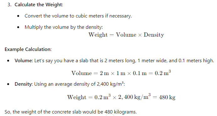 Concrete Weight Calculator